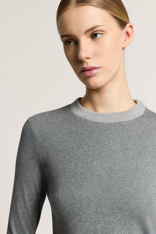 Camiseta de canalé fino de punto de algodón