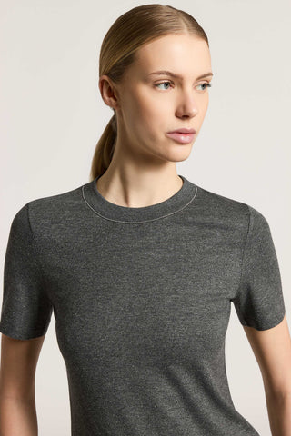 Camiseta de canalé de algodón