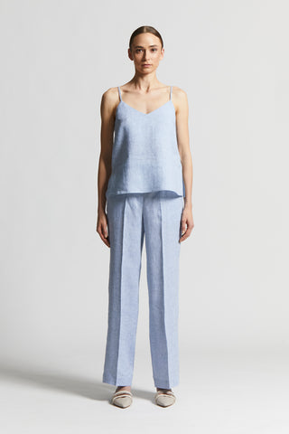 Trousers in light and cool pure linen canvas