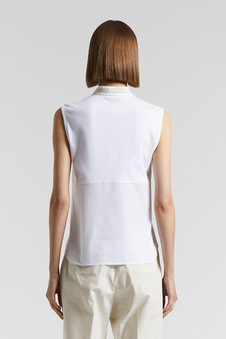 Stretch cotton poplin top