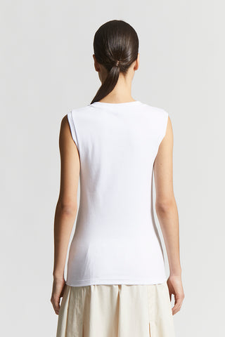 Micro rib stretch jersey top