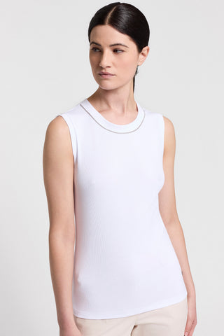 Micro-rib jersey top