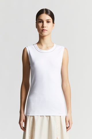 Micro rib stretch jersey top