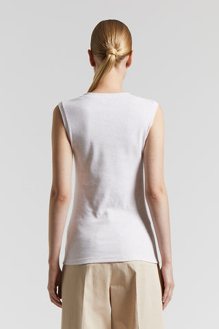 Micro rib stretch jersey top