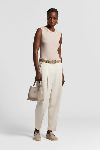 Micro-rib jersey top