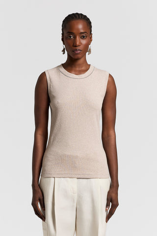 Micro-rib jersey top