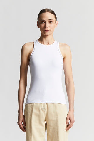 Micro rib stretch jersey top