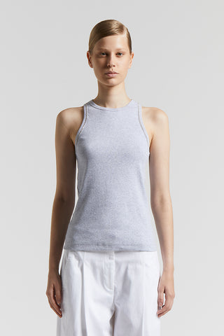 Micro rib stretch jersey top