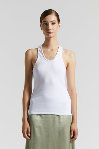 Micro rib jersey stretch top