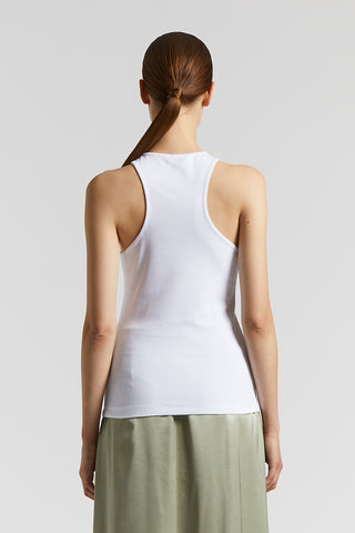 Micro rib jersey stretch top