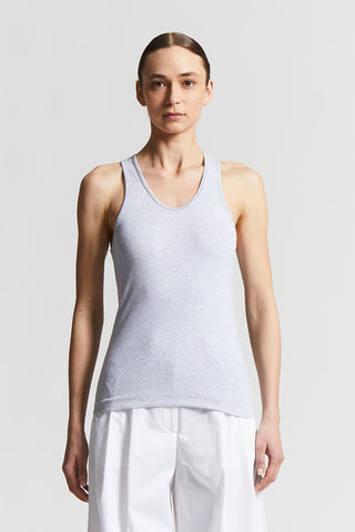 Micro rib jersey stretch top