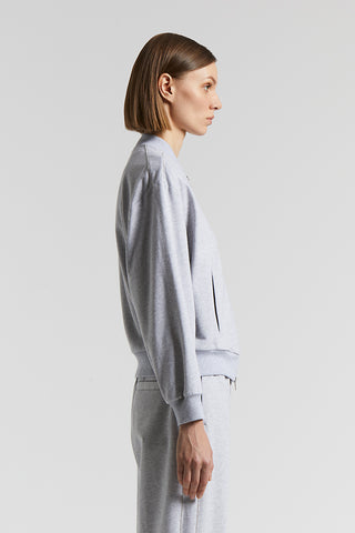 Bomber sweatshirt in soft stretch cotton