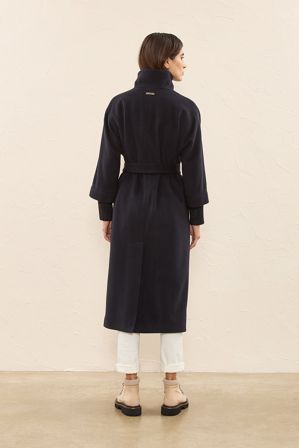 Hiso wool cashmere deals relaxed a line coat