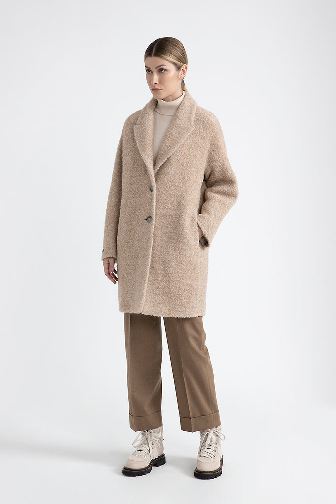 Bouclé wool and alpaca coat  