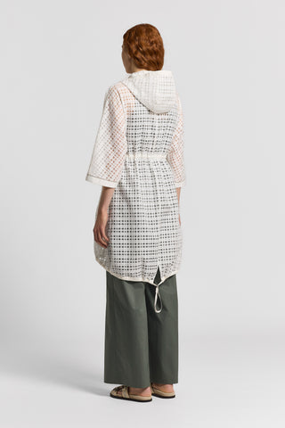 Silk and cotton organza parka