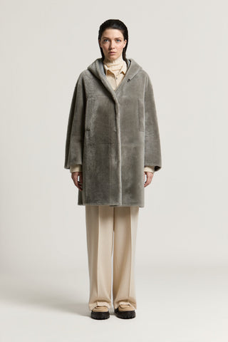 Genuine Lacaune shearling midi jacket