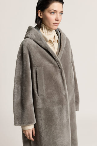 Genuine Lacaune shearling midi jacket