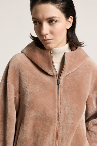 Chaqueta de auténtico pelo de borrego merinillo