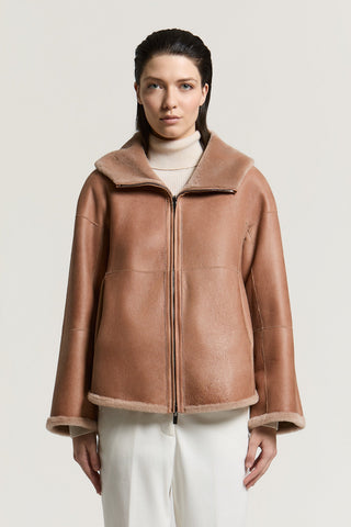 Chaqueta de auténtico pelo de borrego merinillo