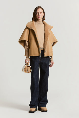 Real shearling cape