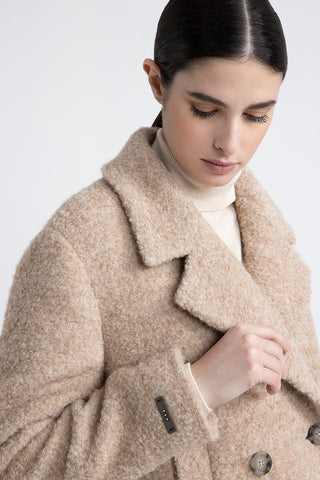 Wool and alpaca cropped coat  