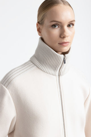 Wool and cashmere high collar jacket  