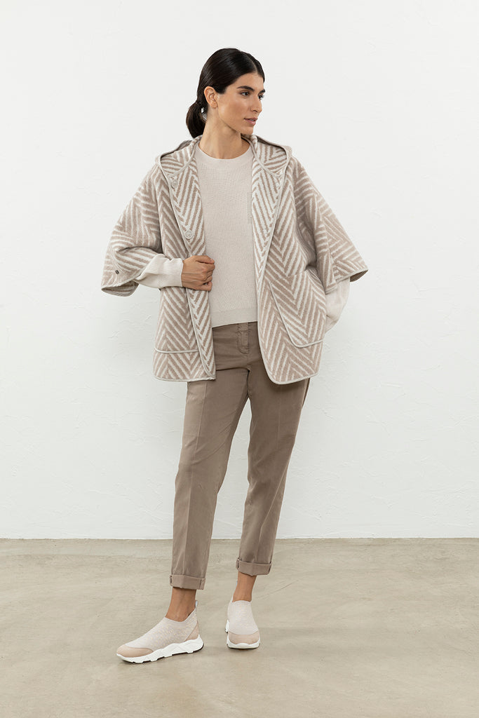Wool, silk and cashmere sweater with Punto Luce  