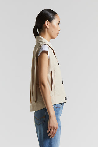 Technical cotton faille trench waistcoat