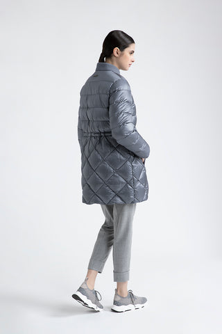 Midi quilted goose down jacket  