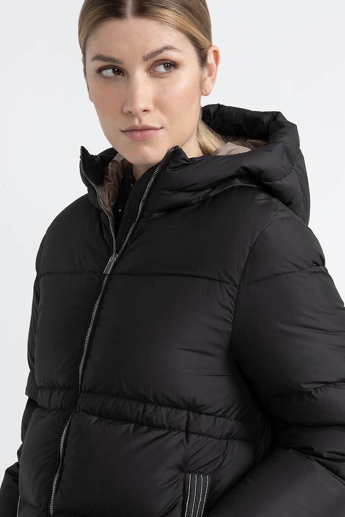 Maxi hooded goose down jacket WR  