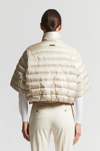 Down jacket with short sleeves