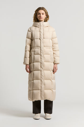 Long down jacket in WR technical duchess