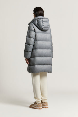 Goose down jacket in polyviscose flannelette