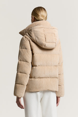 Corduroy goose down jacket