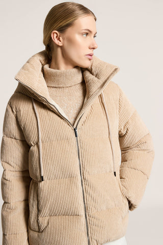Corduroy goose down jacket
