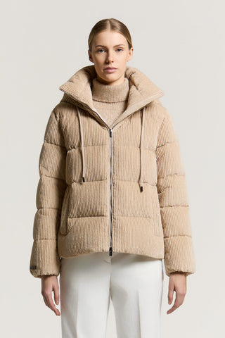 Corduroy goose down jacket