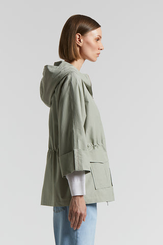 Technical cotton faille duster coat