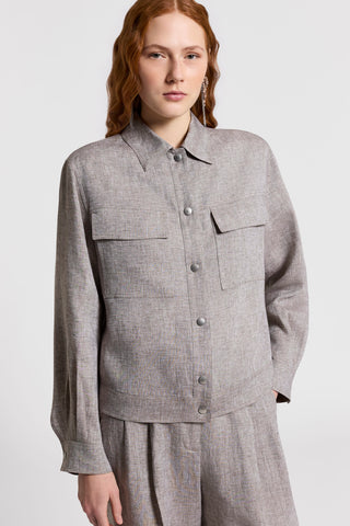 Lightweight pure linen canvas duster coat