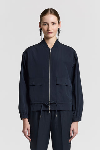 Technical taffeta and knit jacket