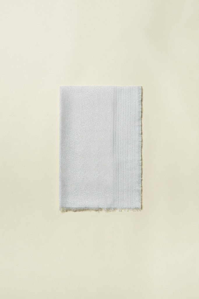 Three-ply cotton, modal, linen and lurex blend wrap  