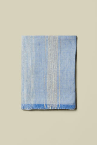 Linen, silk, cotton and Lurex jacquard stole