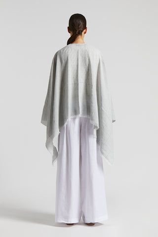 Poncho in organic cotton melange and linen