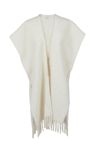Alpaca, wool and sequinned bouclé cape