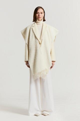 Alpaca, wool and sequinned bouclé cape