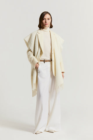 Alpaca, wool and sequinned bouclé cape