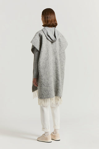 Alpaca, wool and sequinned bouclé cape