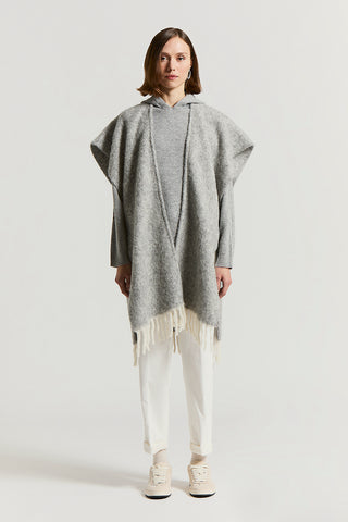 Alpaca, wool and sequinned bouclé cape