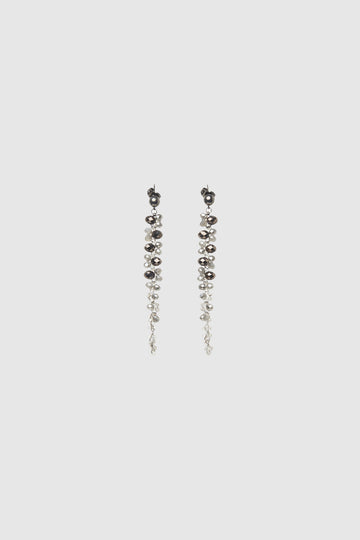 Drop earrings with intertwined demicrystals  