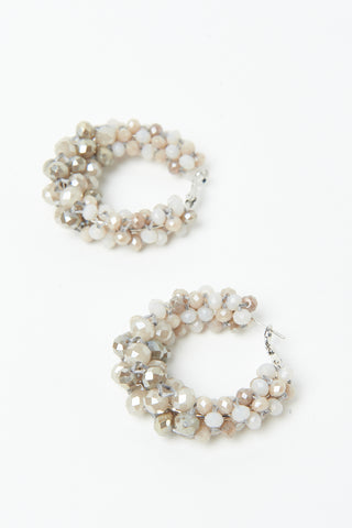 Ring earrings with demi-fine crystals