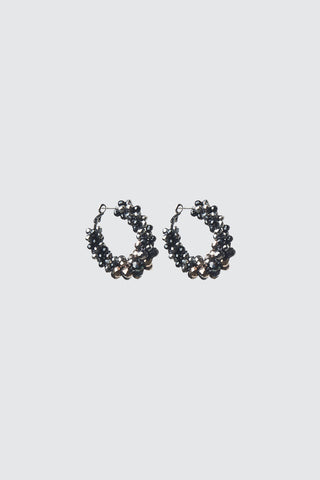 Ring earrings with demi-fine crystals